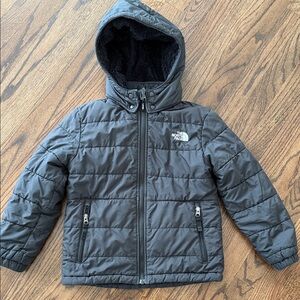 The North Face Kids Charcoal Hooded Jacket Reversible Unisex S